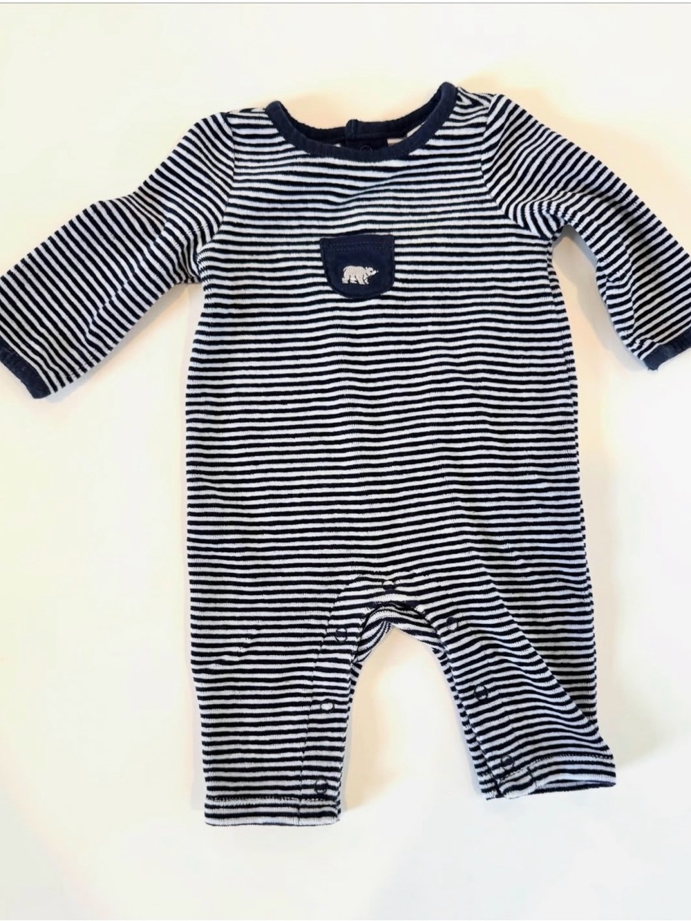 Janie and Jack Navy & White Striped Baby One-Piece